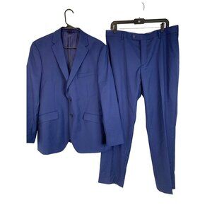 Mens Profile Blue Two-Piece Suit 44R EUC